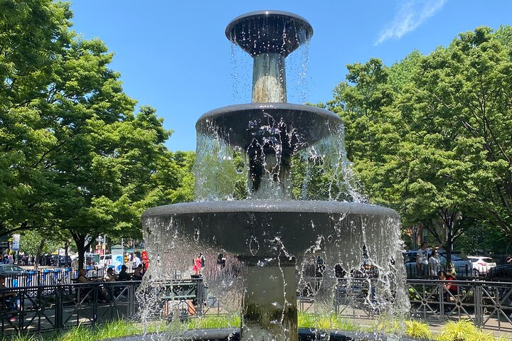 The fountain in Father Demo Square. 